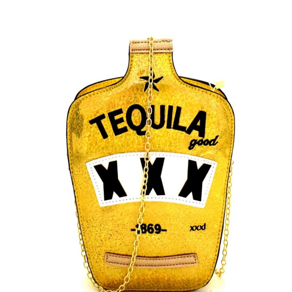 PATENT TEQUILA BOTTLE THEME NOVELTY CROSS BODY
